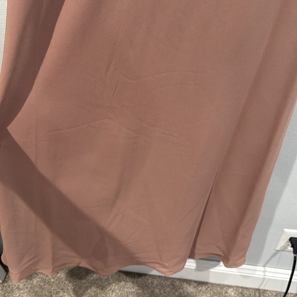Michaelangelo Light Brown Latte Color Spag Strap Drape FRN Maxi Dress - Size 8 - Picture 4 of 10
